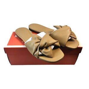 Katy Perry The Halie Bow Sandal Flat Women's Size 8.5M Caramel Slide NEW